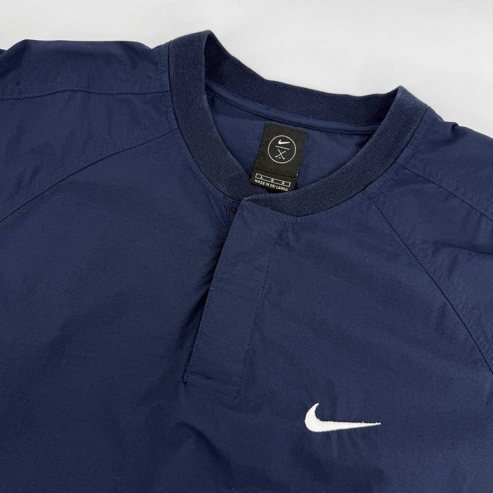 Nike Golf Pullover Jacket Men L Blue Snap Neck Windbreaker Water Resistant - Picture 9 of 11